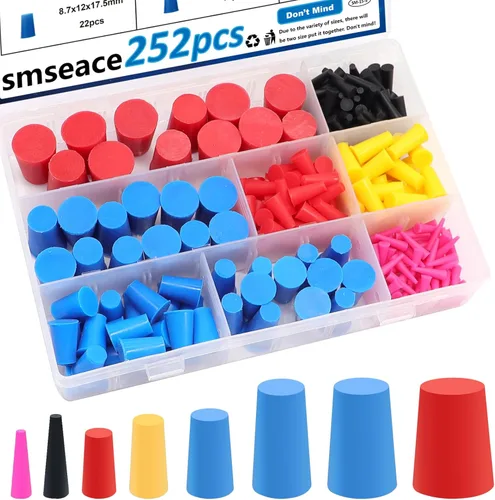Miniatura 7 de smseace Paquete de 40 tapones de goma de 1/16 pulgada a 5/8 pulgada, tapones de goma de 8 tamaños, tapones de silicona de alta temperatura