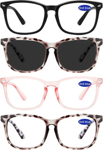 Miniatura 8 de 4 PAQUETES Gafas de Lectura con Bloqueo de Luz Azul para Mujeres 1.0 1.25 1.5 1.75 2.0 2.25 2.5 2.75 3.0 3.5 4.0 5.0 6.0 1a- Rosa lindo*4