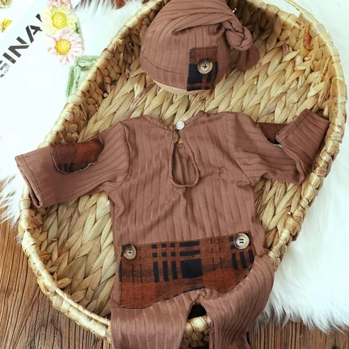 Miniatura 6 de Moda recién nacido niños niñas bebé sesión de fotos accesorios trajes ganchillo ropa sombrero de cola larga pantalones accesorios de fotografía