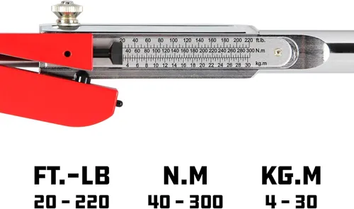 Miniatura 3 de Powerbuilt Llave dinamométrica de transmisión de 1/2 pulgada con viga deflectora, rango de torque exacto de 20 a 220 libras-pie, medición precisa