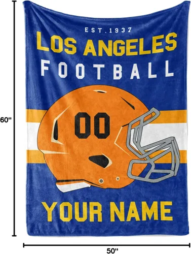 Miniatura 144 de Manta personalizada para fanáticos del fútbol americano – Se envía al día siguiente – Hecha en Estados Unidos – Manta de vellón personalizada