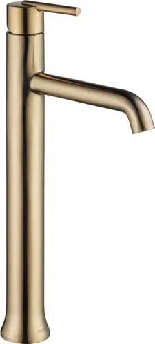 Delta Trinsic - Grifo de baño dorado cepillado de 1 agujero, grifo de lavabo de baño de un solo orificio para tocador, bronce champán 759-CZ-DST