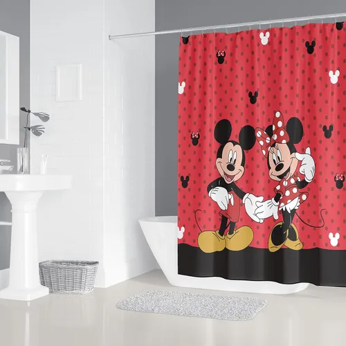 Miniatura 2 de Juego de cortinas de ducha antideslizantes con 4 piezas: incluye cortina de ducha, alfombras, tapa de inodoro y tapete de baño. Cortina de baño