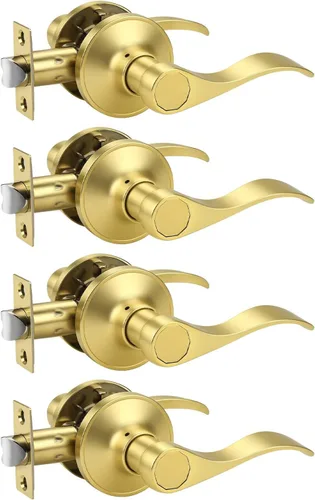 Miniatura 25 de KNOBWELL - Paquete de 1 manija para puerta de armario, de color negro mate, con palanca, manija clásica de paso para pasillo y armario, sin llave