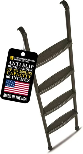 Stromberg Carlson Escalera para Litera de RV para Remolques de Viaje, Escaleras de Campista con Peldaños Moldeados, Incluye Ganchos y Herrajes de