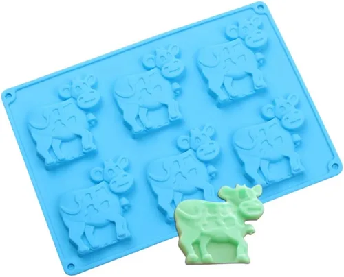 Miniatura 2 de Paquete de 2 moldes de chocolate de vaca, molde para pasteles de ganado lechero, molde de silicona para dulces, fondant, galletas, galletas, molde
