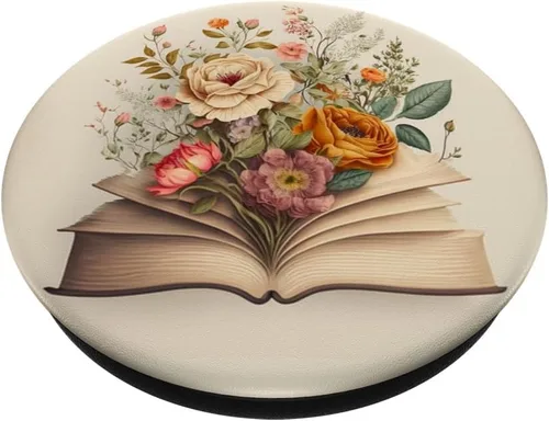 Miniatura 2 de Librarian Flowery Book Lover Bookish Floral Aesthetic PopSockets intercambiables PopGrip