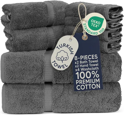 Miniatura 25 de Towel Bazaar Toallas Turcas de Algodón Premium Súper Suaves y Absorbentes (Juego de 2 Toallas de Baño Grandes, Blanco)