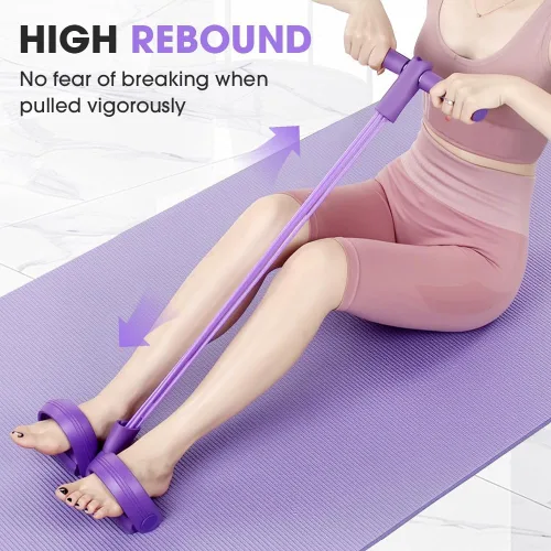 Miniatura 4 de 21 Bandas de Resistencia para Fitness - 4 Tubos, Pedal de Tobillo, Banda Elástica de Resistencia con Pedal de Yoga, Bandas de Estiramiento