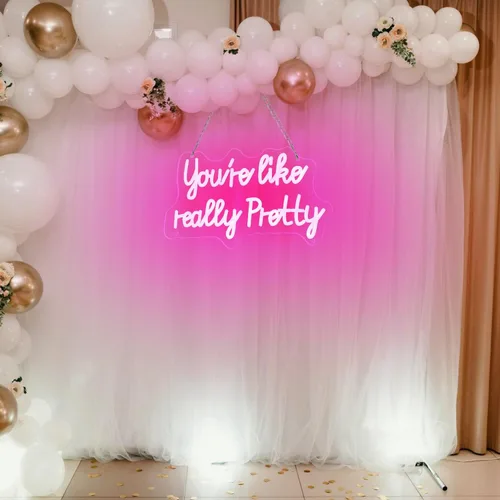 Miniatura 6 de Letrero de neón LED «You like really pretty» de 38 * 23 cm, luces de neón rosas con USB para decoración de habitación, letrero de neón