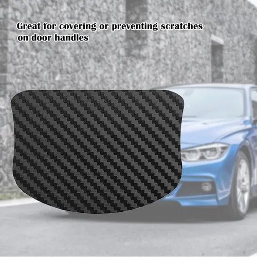 Miniatura 8 de kingsea 4 protectores de arañazos para manija de puerta de automóvil, textura magnética extraíble de fibra de carbono 3D, textura de fibra