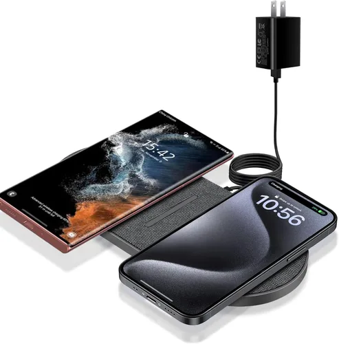 Miniatura 8 de Almohadilla de carga inalámbrica de 40W, almohadilla de carga rápida inalámbrica dual de 20W para Samsung Galaxy S25, S24, S23/Note 20/10/Buds
