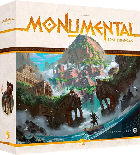 Expansión Monumental Lost Kingdoms: juego de mesa de civilización y construcción de mazos, añade un quinto jugador, mayores de 10 años, 1-5