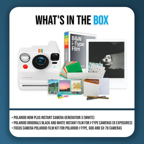 Miniatura 12 de Polaroid Now Plus Generation 3 Cámara instantánea con sistema de enfoque automático de dos lentes y modo manual (blanco) paquete con kit de película