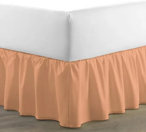 Miniatura 5 de Falda de cama con volantes (individual, color azul aguamarina) de 18 pulgadas de caída con volantes, con plataforma, 100% algodón de 800 hilos