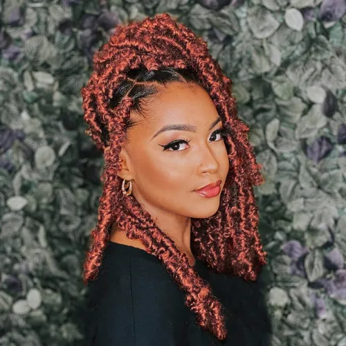 Miniatura 55 de ZRQ Butterfly Locs Cabello de Ganchillo Corto 6 Paquetes Negro Cabello Bob de Ganchillo 8 Pulgadas Locs Sintéticos Desordenados Desgastados Trenzas