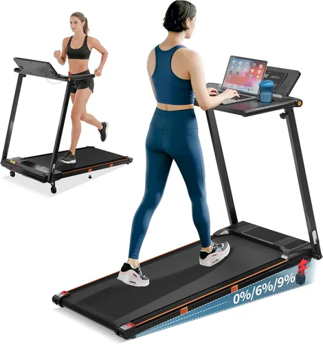 Miniatura 9 de Caminadora con inclinación, 3 en 1 para debajo del escritorio, portátil, plegable, para el hogar y la oficina, almohadilla pequeña de 3.0 HP