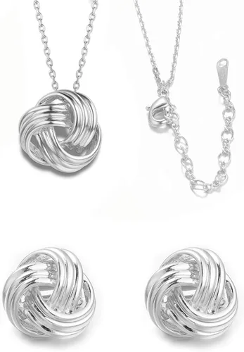 Miniatura 5 de Yoursfs 18KGP - Juego de joyas con diseño de nudo vintage