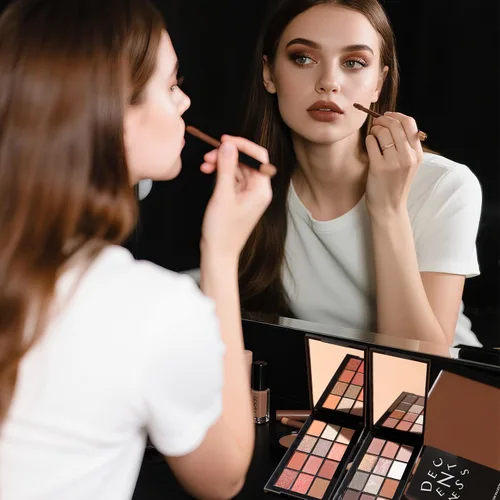 Miniatura 4 de DECENTNESS Paleta de sombras de ojos de 12 colores, tonos nude mate, pigmento brillante brillante, paleta de maquillaje profesional de larga Club