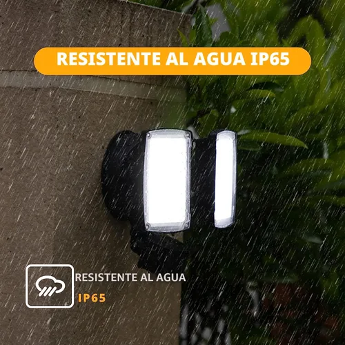 Miniatura 6 de UME - Luz LED de 19 W con sensor de movimiento para inundación al aire libre, 2 cabezales ajustables, 2000 lm, 5000 K, impermeable IP65, luz de Negro