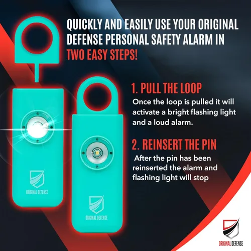 Miniatura 3 de Alarma de Autodefensa Sirena Original Defense® - Alarma de Llavero de 130 dB con Luz Estroboscópica LED para Mujeres, Niños y Ancianos - Recomendada