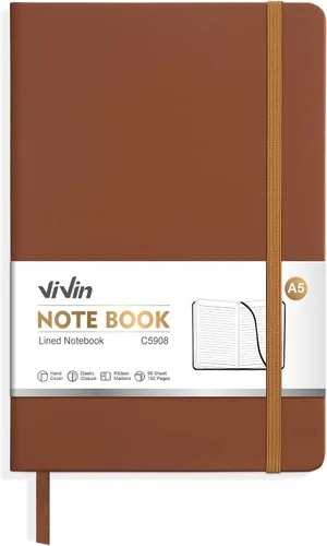 Miniatura 17 de ViVin Cuadernos rayados para trabajo, 192 páginas, tamaño mediano de 5.5 x 8.3 pulgadas, con rayas universitarias, cuadernos A5 de tapa dura