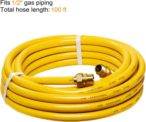 Miniatura 7 de Kit de tubo de gas flexible de 100 pies, línea de gas CSST de 1/2'' para estufa, secadora, calentador de propano, equipo de gas natural con 2