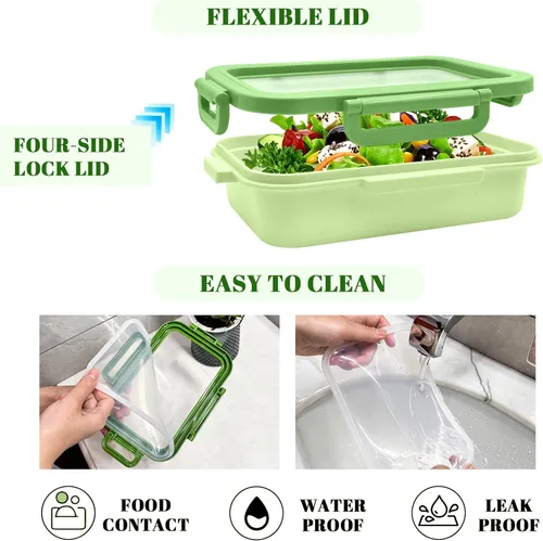 Miniatura 5 de Juego de 2 protectores grandes reutilizables de frutas y verduras, caja de almacenamiento de frutas de silicona, cápsulas elásticas frescas