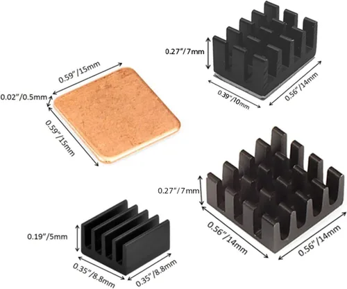 Miniatura 4 de Easycargo Raspberry Pi 4 Kit de ventilador de disipador de calor para refrigeración Raspberry Pi 5 4 3, 3, disipador de calor para ventilador