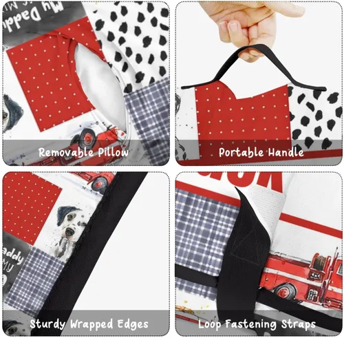 Miniatura 4 de Tapete personalizado para siesta de camión de bomberos con nombre, sacos de dormir para niños y niñas, colchón de cama personalizado para niños