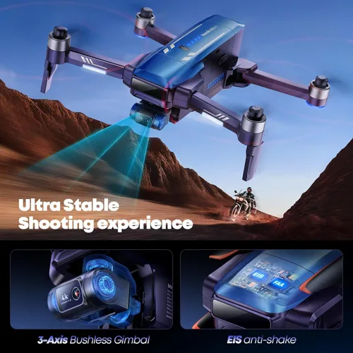 Miniatura 5 de Dron Veeniix V11PRO con cámara 8K para adultos, drones con cardán de 3 ejes con video 4K/30fps, 48 millones de píxeles, tiempo de vuelo de 80