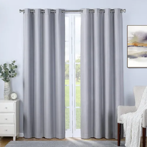 Miniatura 11 de SUN+BLK Nantes - Panel de cortina individual con aislamiento total con ojales, reducción de ruido, bloqueo de luz, marfil, 52 x 108 pulgadas Blanco