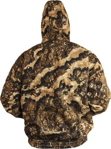 Miniatura 9 de HOT SHOT Chaqueta de caza de camuflaje de sarga aislada para hombre, camuflaje con carcasa de algodón, para clima frío, caza de aves y ciervos