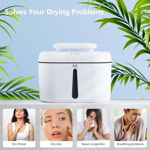 Miniatura 9 de Humidificadores SZO para Dormitorio, Capacidad de 2.5L, Apagado Automático, Fácil de Llenar y Limpiar, Humidificador Ultrasónico de 16 dB Silencioso