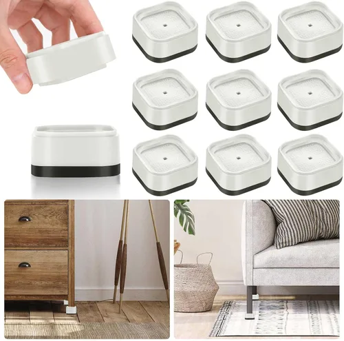 Miniatura 34 de Paquete de 12 elevadores de muebles de 1, 2 o 3 pulgadas, elevadores de cama ajustables resistentes para mesa, escritorio, sofá, silla, gabinete