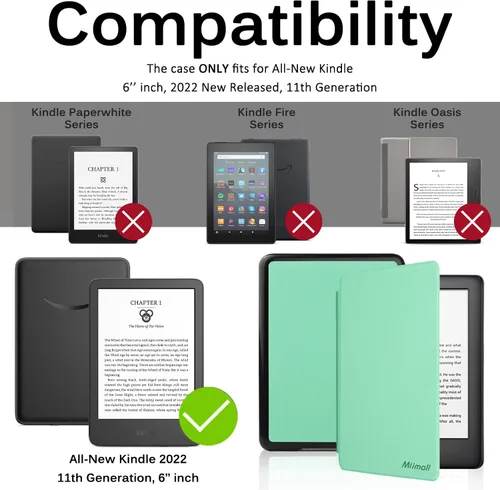 Miniatura 2 de Miimall for All-New Kindle Case 11th Gen, 2022, Lightweight Premium PU Leather Bumper, Anti-Fingerprint Magnetic Auto Wake/Sleep Shockproof Case