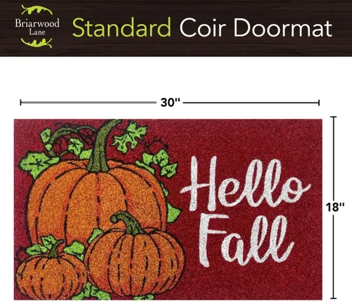 Miniatura 3 de Briarwood Lane Felpudo de coco con diseño de calabazas de Hello Fall 18 x 30