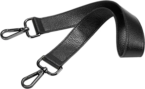Miniatura 10 de Correa de repuesto de cuero de 24.8 pulgadas para bolsos de mano y bolsos de hombro con hebillas de metal Negro