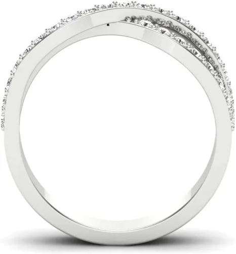 Miniatura 3 de Anillo de plata de ley 925 de corte redondo de 0,37 quilates de media eternidad de corte redondo DVVS1 para mujer