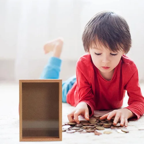 Miniatura 6 de Alipis Alcancía pequeña para ahorro de monedas, ahorro de presupuesto, para adultos, banco de dinero, tarro de dinero para adultos, marco de fotos