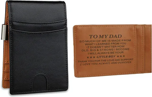 Cartera de cuero personalizada con clip para dinero, regalos perfectos para hombres, regalos para marido, regalos para hijo, regalos para papá,