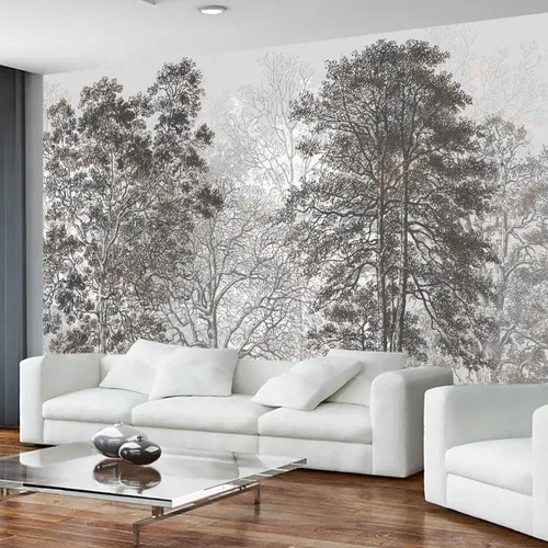 Miniatura 21 de Reyhui - Mural de pared con imagen de bosque y arroyo, papel tapiz grande con escena natural para dormitorio, sala de estar, fondo de TV, sofá