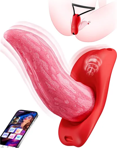 BIG SHOCKED Juguetes sexuales femeninos vibrador portátil – Realista lamiendo la lengua mujeres parejas juguetes sexuales juguetes sexuales APP