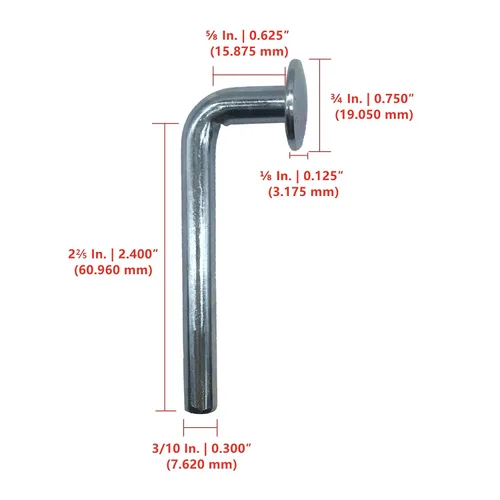 Miniatura 2 de Perno de seguridad para estante de paleta, pasador de caída universal, sombrero redondo Φ ¾″ 0.750″ (0.750 in), ancho Φ 0.300″ (0.300 in), altura