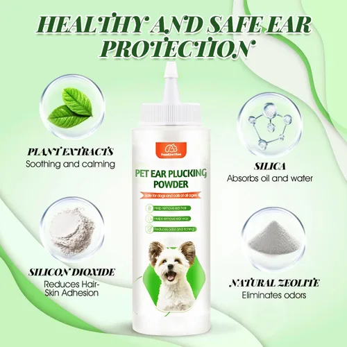 Miniatura 2 de Pawsitive Vibes Polvo de orejas para perros de 1.06 oz – Polvo de limpieza suave y seguro para eliminar el vello de las orejas para perros