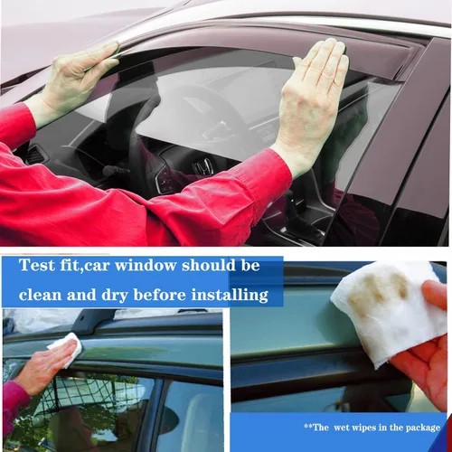 Miniatura 9 de Viseras laterales adhesivas para ventana de lluvia, deflectores de ventilación para Toyota RAV4 2019 2020 2021 2022, 4 piezas teñidas de humo