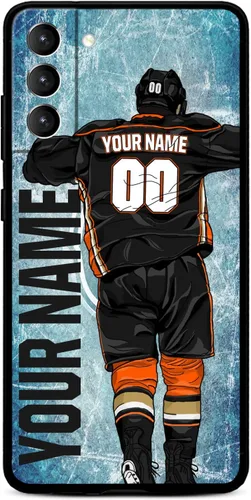 Miniatura 28 de Funda personalizada de hockey sobre hielo con nombre y número para Samsung Galaxy S22 S23 S21+ S20 Ultre S21 FE S10 S8 S9 Plus, silicona líquida