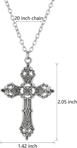 Miniatura 4 de HEXALOVA Collar de cruz gótica, collar de cruz gótica para mujer, collar con colgante de cruz, collares góticos, joyería gótica para mujeres