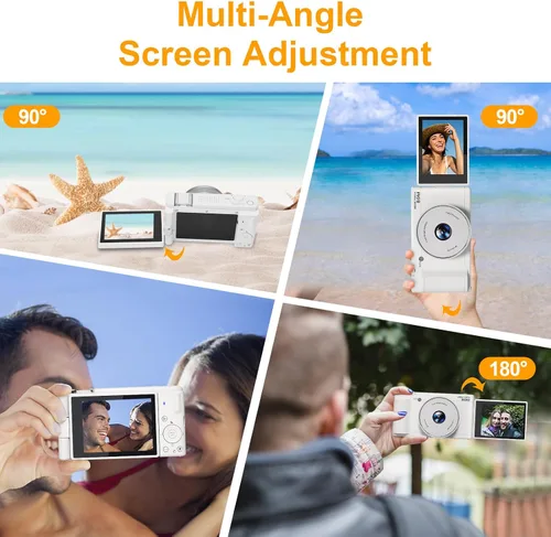 Miniatura 3 de Cámara digital 5K UHD para fotografía, cámara de videoblogs de 80 megapíxeles con enfoque automático para YouTube, cámara selfie de doble lente