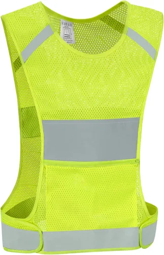 Chaleco reflectante de seguridad para correr con bolsillo para correr, andar en bicicleta